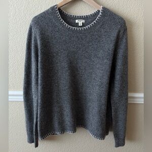 Dylan Women’s Alpaca Wool Crewneck Sweater Gray Size Large